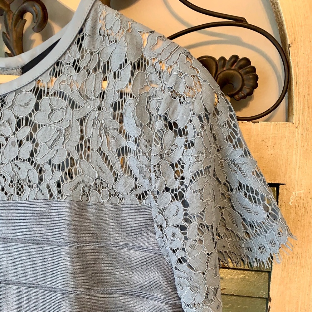 FRENCH CONNECTION Lace Dress Blue 12 - Picture 6 of 6